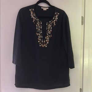Embellished Black Women's Top